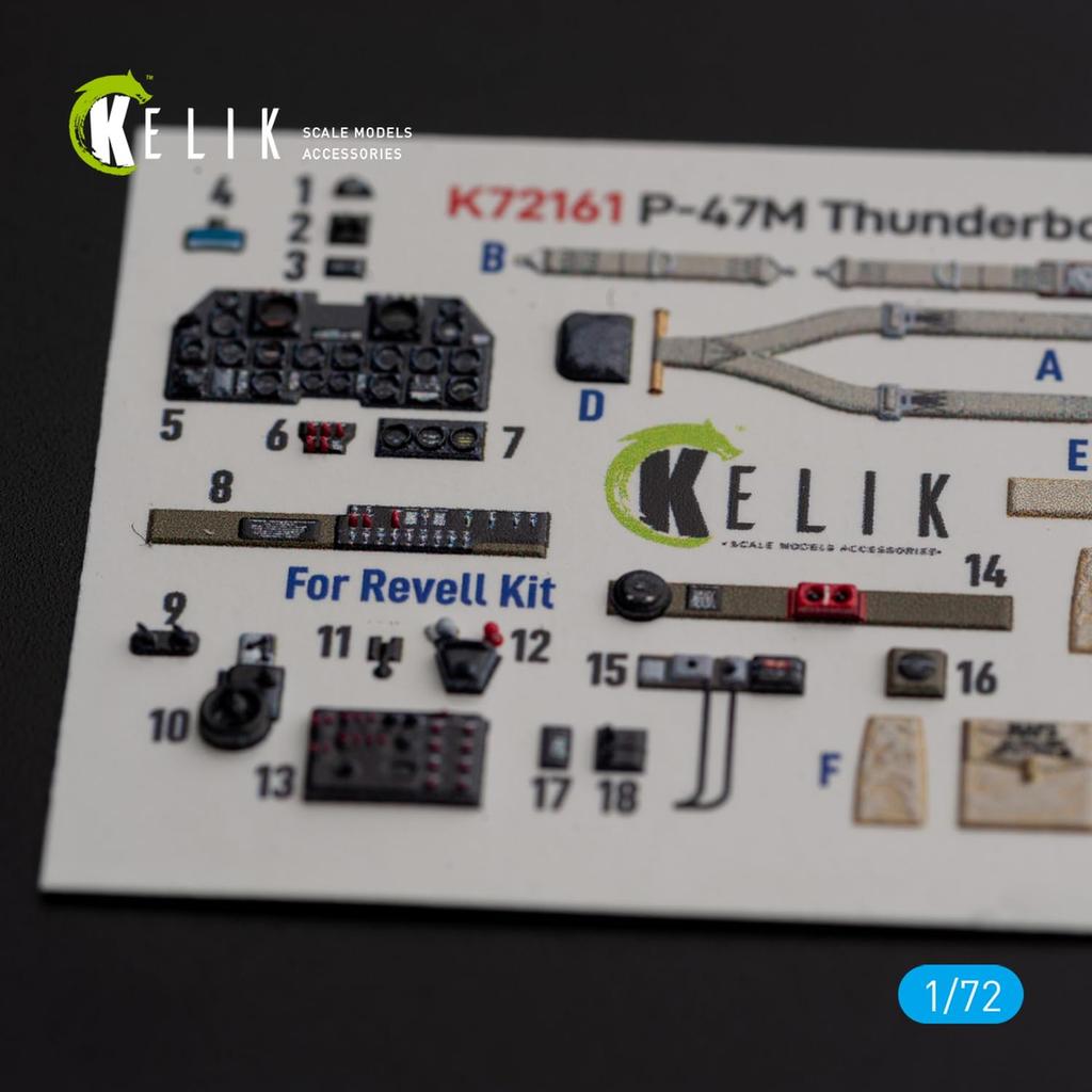 Reskit Interior 3D Decal Plastic Model Decal RSKK72161 1/72 P-47M (for Revell) (Airplane)