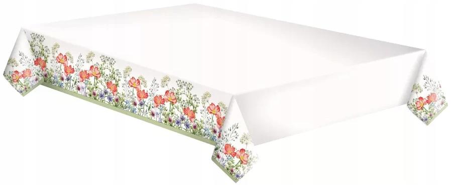 Obrus Papierowy Łąka Kwiaty Maki Polne Wiosna Lato Urodziny Party 120X180Cm