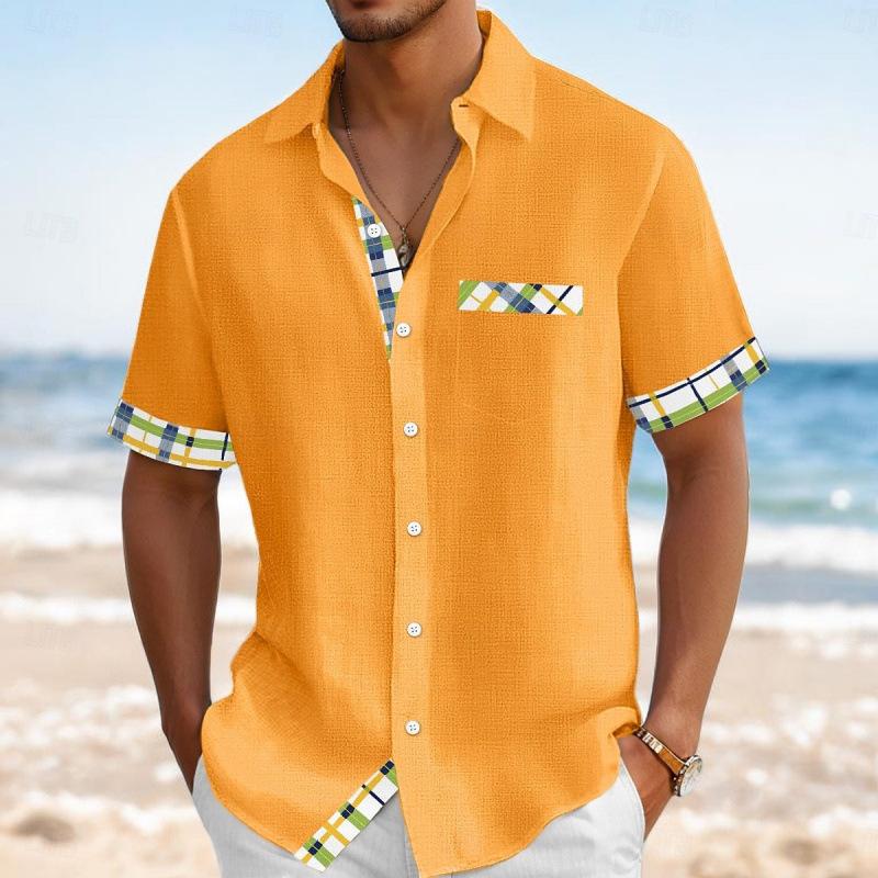 Summer men's new fashion digital printing casual loose short-sleeved shirt