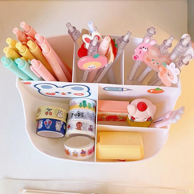 Desktop Creative Fashion Cute Girl Heart Multi Functional Large Capacity Stationery Storage Box