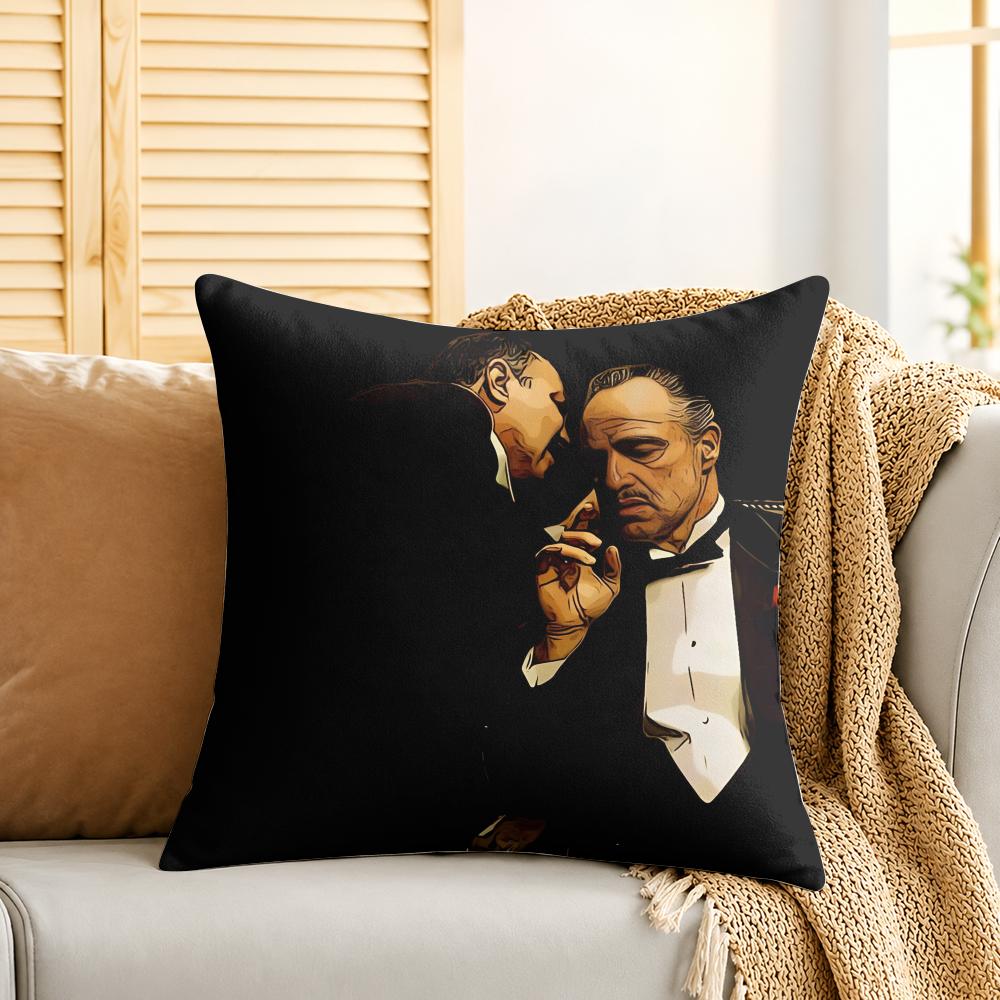 The GGodfather Movie Cushion Cover Silky Short Plush Invisible Zipper Dustproof Sofa Pillow Case For Home Decor
