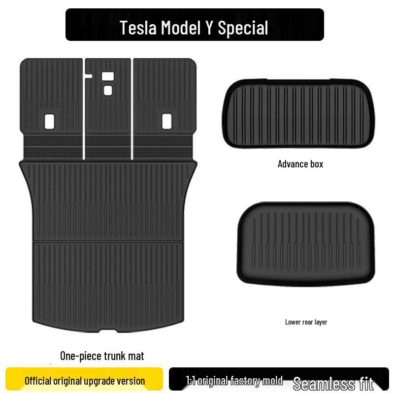 Tesla Model 3/Y TPE Trunk and Backrest Mat Set (Non-Full Coverage)