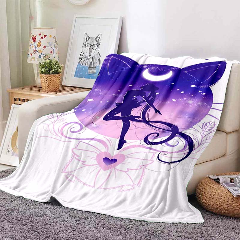Various styles of Sailor Moon anime character blankets are suitable for use on beds, in bedrooms, on sofas, picnics, and other 1