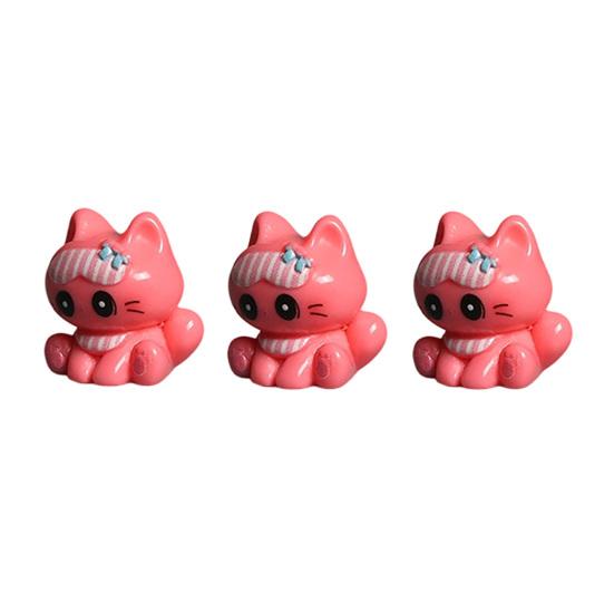 3 Pezzi Mini Gatti in Resina, Gatti in Miniatura Cartoni Animati Modello Animale per Giardino delle Fate, Paesaggio Muschio, Artigianato Terrario Fai-da-te, Decorazione per Torta