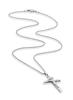 Miabella Rhodium Plated 925 Sterling Silver Small or Large Crucifix Necklace for Men and Cross Pendant with Rope Made in Sterling No Gemstones Women,