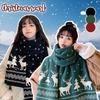 Winter Warm Scarf Deer Elk Double-Sided Knitted Scarves Fashion Versatile Woolen Shawl Girls Christmas Present for Women Men