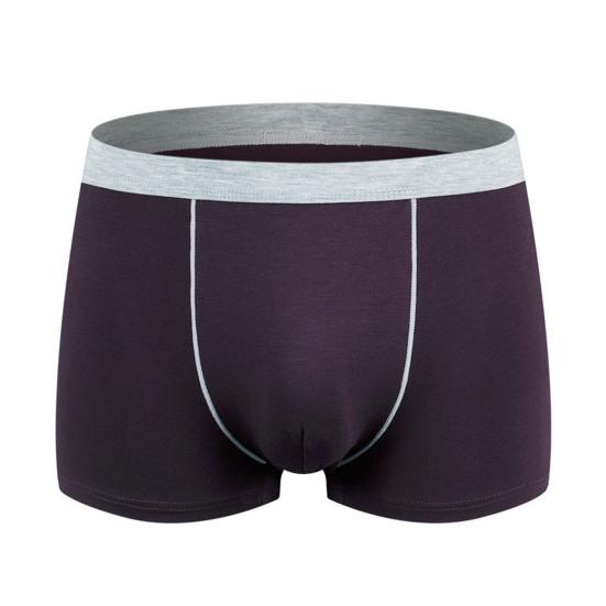 Men Boxer Underwear Mid-rise Breathable Smooth Wiring Perfect Fit Shorts Panties Patchwork Color Tight Cut Underwear