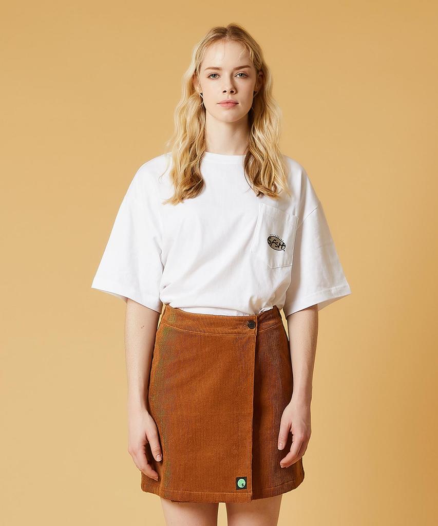Selfish Corduroy Wrap Skirt (Scf2Sk01) (Brown)