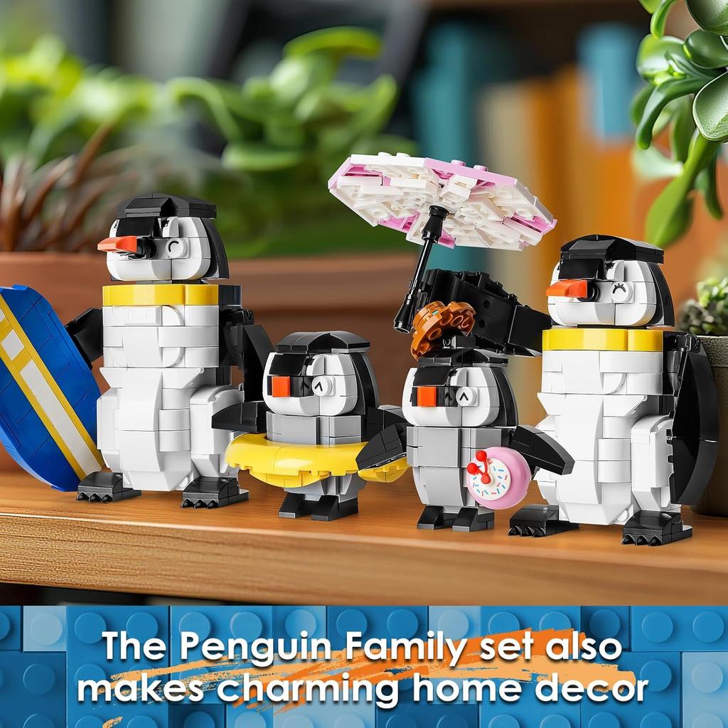 Penguin Family Animal Building Set Creator STEM Toy for Kids 6+, Model Building Kit for Display or Family Activity, Birthday Gift for Kids Boys and