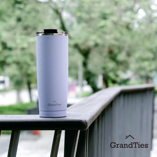 GRANDTIES Premium Drinkware Vacuum Insulated Tumbler, 590ml, Car Cup Holder Compatible & Easy Open/Close Spout (Sanctuary Noi)