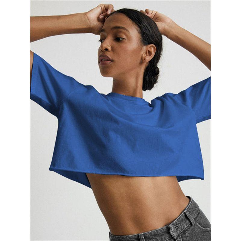 American Sexy Women's Overall Sexy Waist Hollow-out Short Sleeve T-shirt