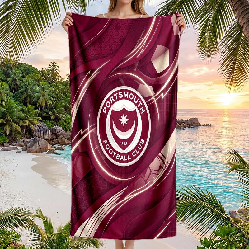 Stampa Portsmouth FC Asciugamano da Spiaggia Quick Dry Microfibra Assorbente Portatile da Viaggio Asciugamano per Nuoto