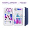 Colorful Stainless Steel 7-15 Piece Beauty Nail and Eyebrow Repair Set Manicure Set Nail Clippers