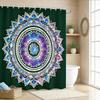 Boho Mandala Shower Curtain 180X180Cm – Black & White Geometric Paisley, Calming Spiritual Bathroom Decor, 12 Hooks