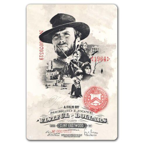 Горсть долларов Клинт Фильм Металлическая Пластина Жестяной Знак - 20x30см Пластина-Алюминий 20x30cm（7.8x11.8inch）