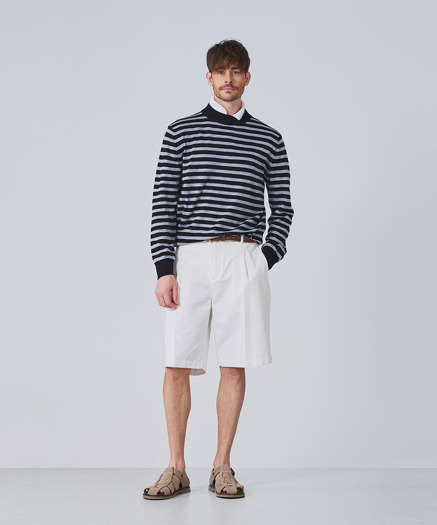 Geonjiulleunseu Super Fine Merino Wool Striped Knit Mock Neck Collection