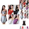 Sexy Lace Women Night Dress Nightwear Mini Deep V Straps Skirts Sleepwear Silk
