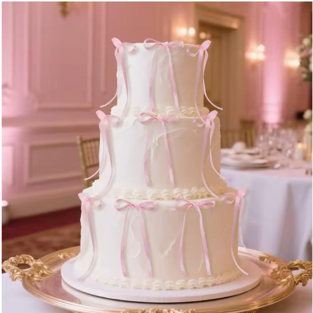 Dekorace na cupcakes ve tvaru mašle, ideální pro dívčí narozeninové oslavy Mašličkové dekorace, hravé mašličkové stuhy, sladkosti na svatební sprchu,