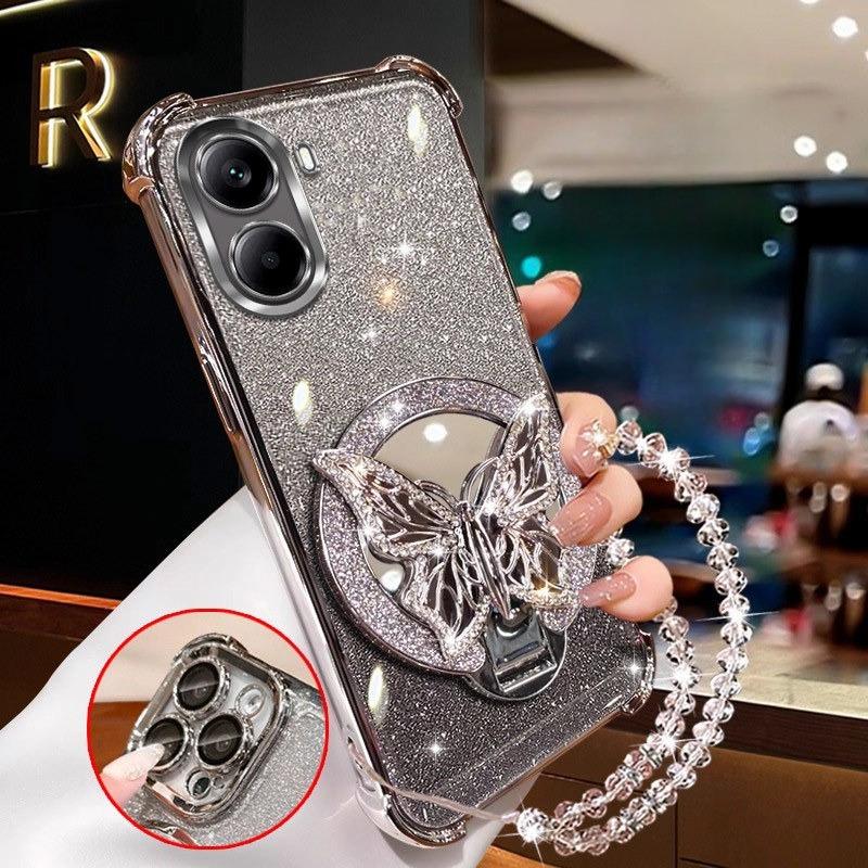 

Блестящий Зеркальный Кристальный Браслет Чехол для Xiaomi POCO F7 Ultra M7 Pro 4G 5G Ударопрочная Гальванизированная Силиконовая Накладка POCO M7 Pro 5G