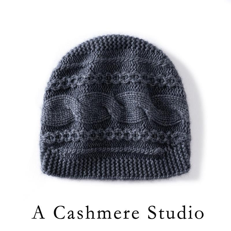 Autumn and Winter New Cashmere Hat Soft, Comfortable and Warm Knitted Wool Hat, Ear Protector, Headgear, Twisted and Thickened