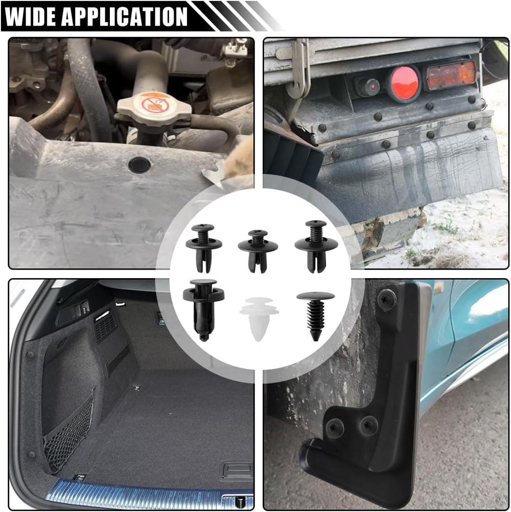100PCS Car Bumper Retainer Clips Automotive Body Trim Fixed Clip Auto Door Panel Push Pin Universal Vehicle Plastic Rivets Kit
