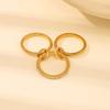 18k Gold Three-Layer Copper Zircon Ring - Non-fading Hip-hop Style Niche Jewelry