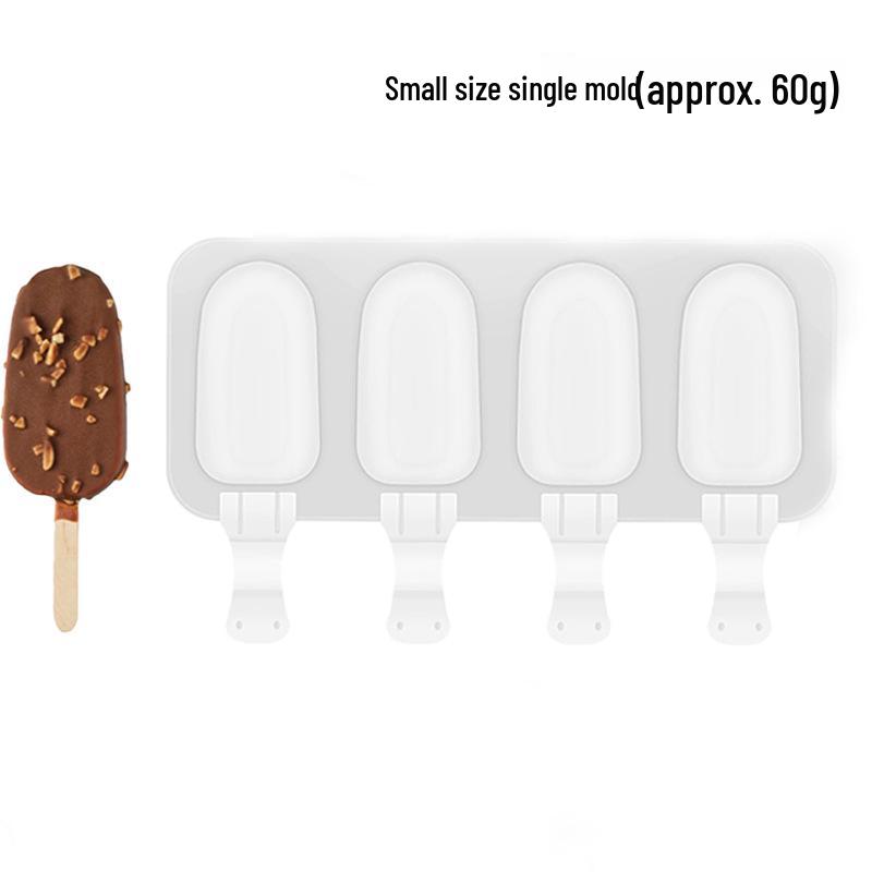 Oval Silicone Ice Pop Mold - Food Grade, 4 Cavities for DIY Popsicles