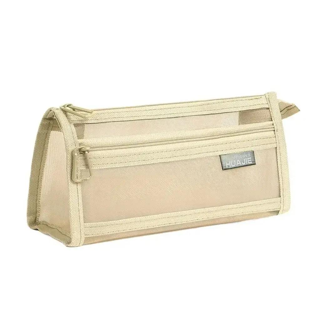 

Portable Multifunctional Stationery Storage Bag Office Storage Mesh Pen Bag Transparent Large Capacity Student Pen Bag
