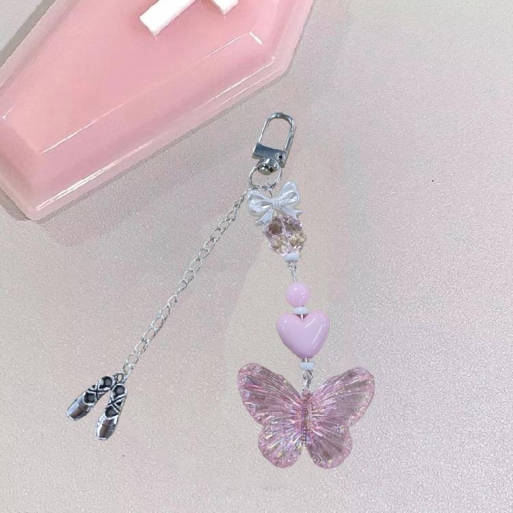 Butterfly Ballet Shoes Keychain Pendant Hanging Decoration Backpack Bag Charm