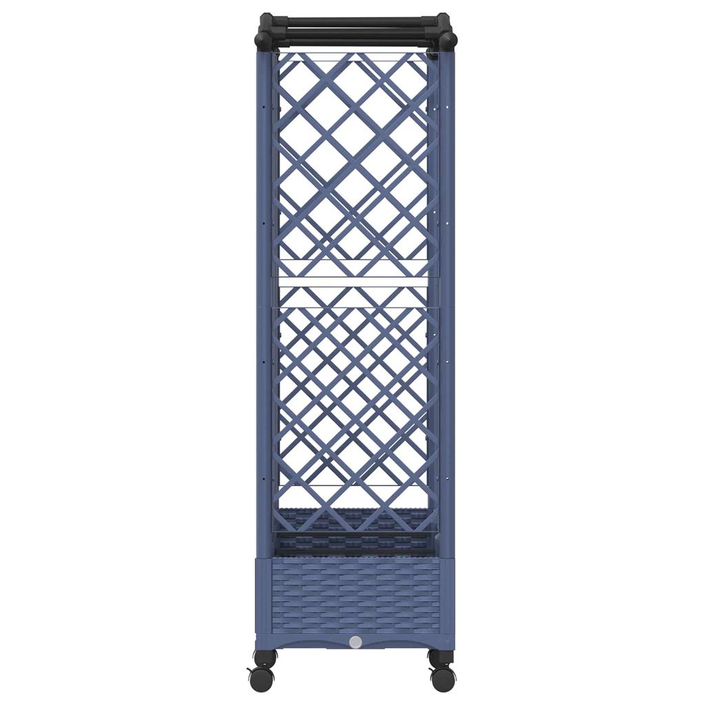 Raised Garden Bed with Trellis and Roof Gray 163 x 40 x 129 cm PP