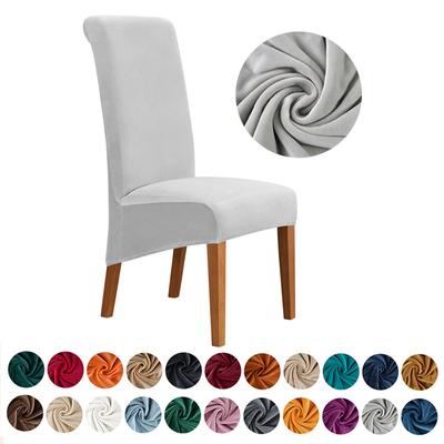 Fluweel Hoge Rug Stoelhoes Spandex Warme Winter Rugleuning Stoel Zittinghoes Voor Eetkamer Kantoor Bruiloft Machinewasbaar