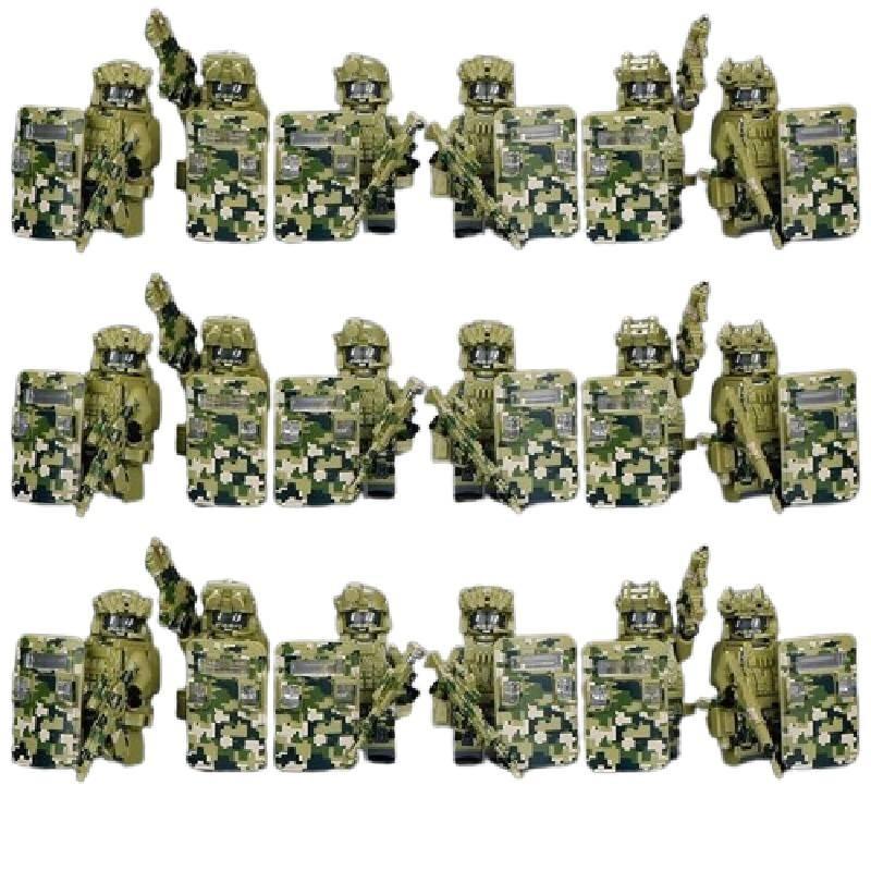 Ghost Special Police Military Special Forces Building Blocks Compatible With Boys' Construction Toys With Shields And Buckets