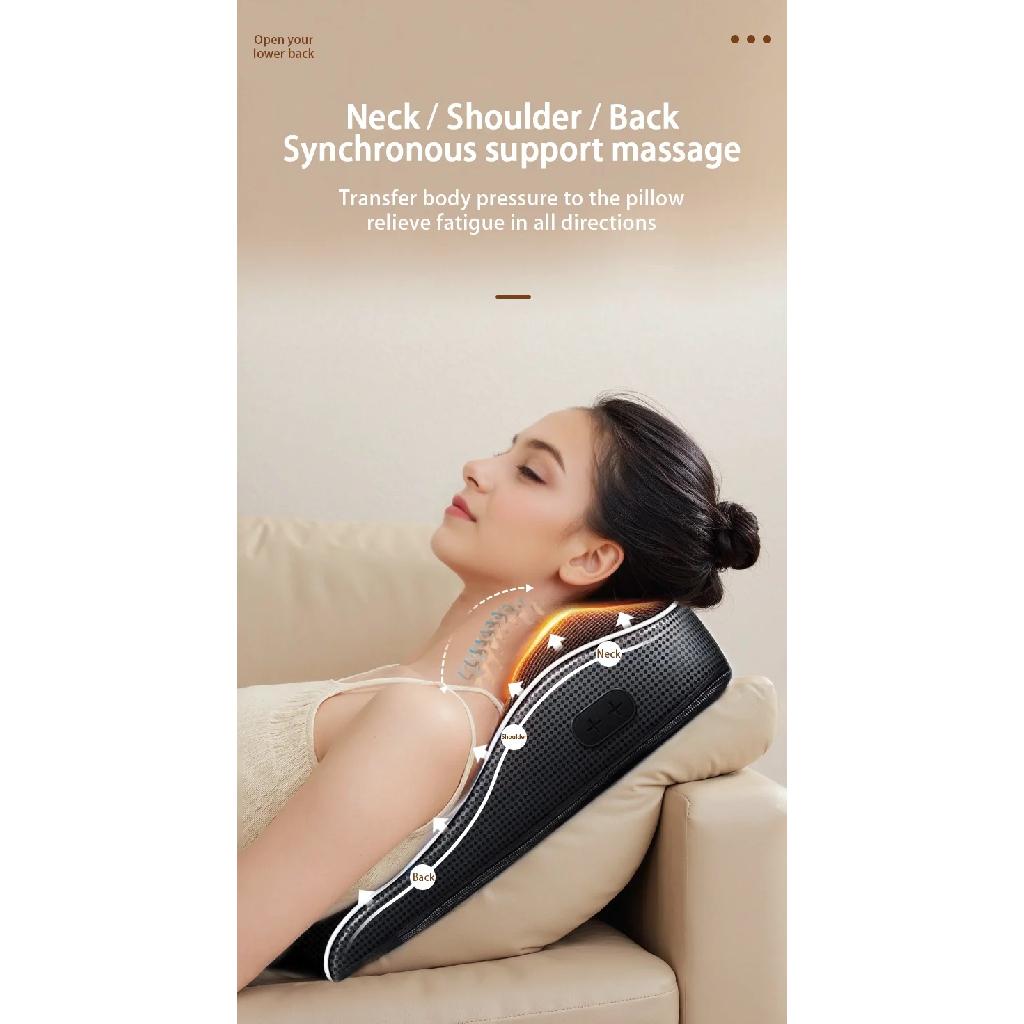 Manufacturer Direct Electric Shiatsu Head Neck Cervical Ttraction Body Massager Car Back Pillow with Heating Vibrating Massage D