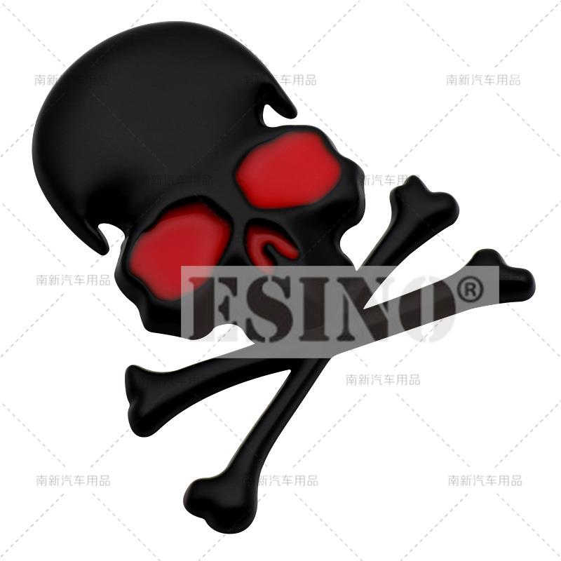 1 Stück Auto Styling Lustiger Totenkopf 3D Metall Chrom Zinklegierung Klebendes Emblem Auto Karosserie Kofferraum Kotflügel Abzeichen Aufkleber Decal Auto Zubehör