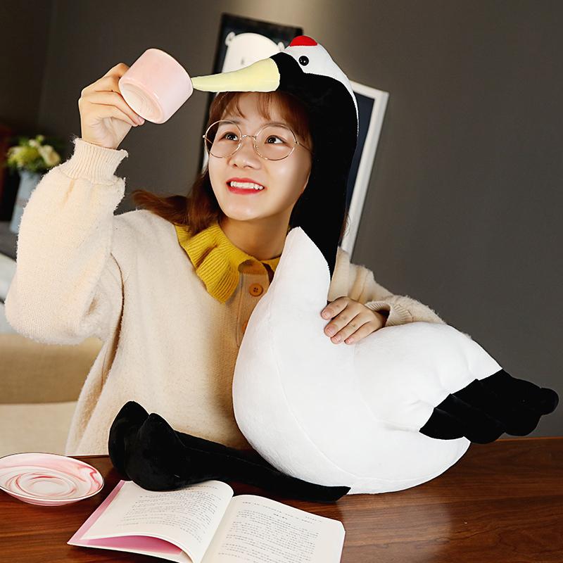 50/80cm Adorable lifelike red-crowned crane Plush Doll Stuffed Animal Swan Toy designed for Present great for daily use
