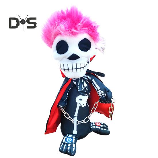 Halloween Rotating Skeleton Figurine Electric Music Spinning Skeleton with Red Light Eyes for Halloween Ghost Festival Prop