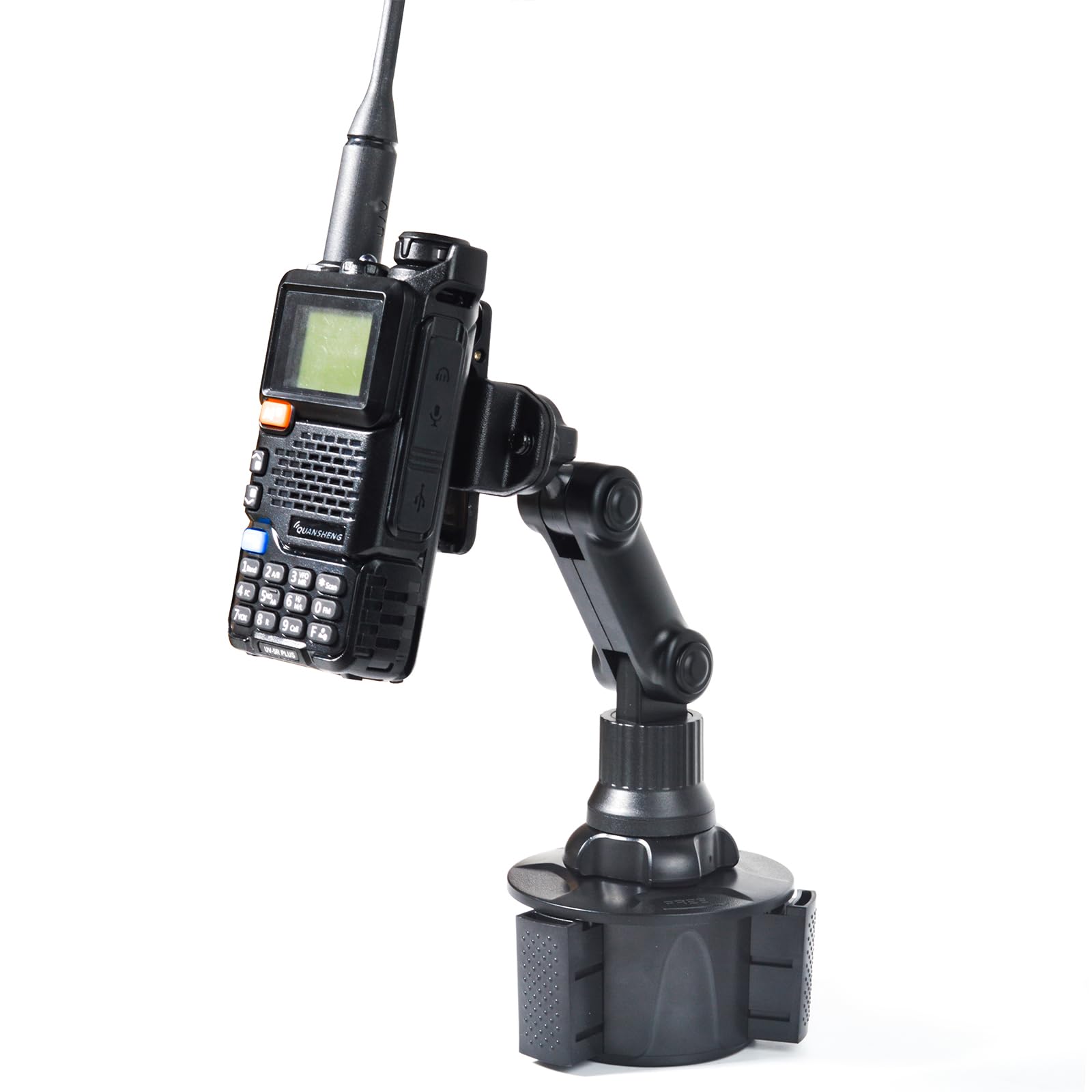 

TWAYRDIO Автомобильный держатель для напитков для радио с ремнем, легко совместимый с держателем Yaesu, держатель 3-в-1/стакан для радиостанций, зажим, установка, Icom, Kenwood, чёрный