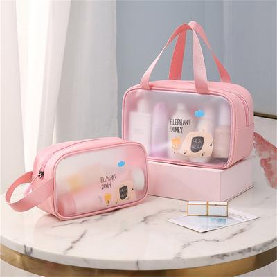 PU Make Up Bags PVC Cartoon Transparent PVC Cosmetic Bag Female Handbag Travel-friendly For Travel Essentials Daily Storage