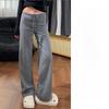 Gray Drawstring Sports Straight-leg Pants Women's Spring and Autumn New High-waisted Drape Small Casual and Thin Wide-leg Pants