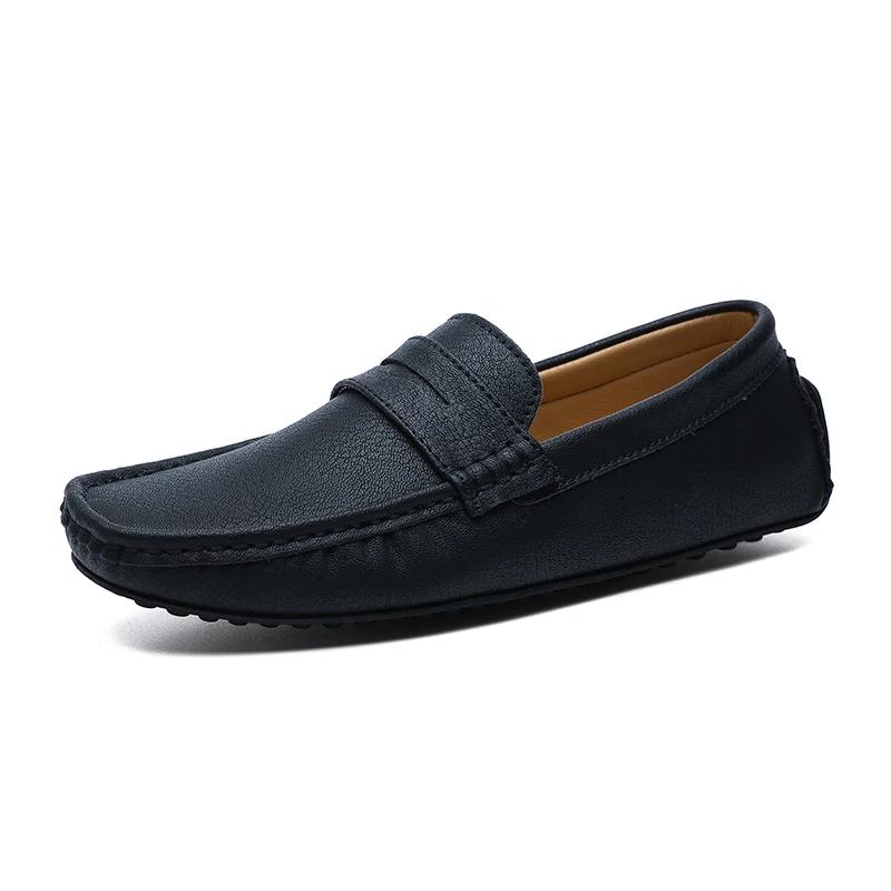 Spring Hot Selling Men's Flat Bottomed Loafers Massage Shoes Anti Slip Park Walking Shoes Simple Men's Leather Casual Shoes