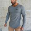 Muscleguys New American Fitness Long Sleeve T-Shirt Sports Men's Running Training Cotton Top