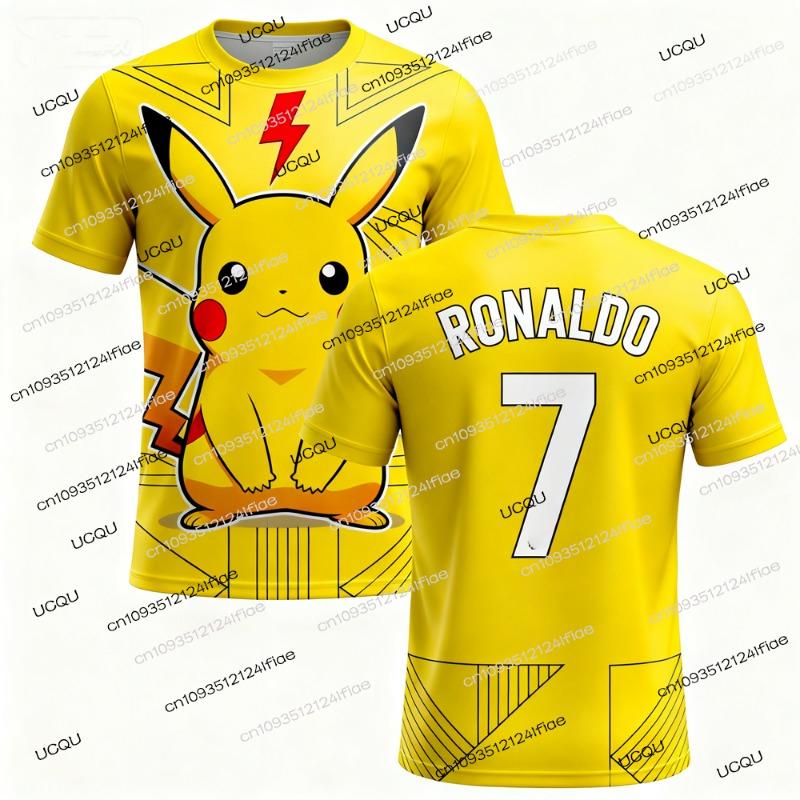 2026New Pikachu Special Edition Football Jersey T-shirt Ronaldo NO.7 Adult Men/Women Football Jersey Tshirt Kids Pikachu Tshirt