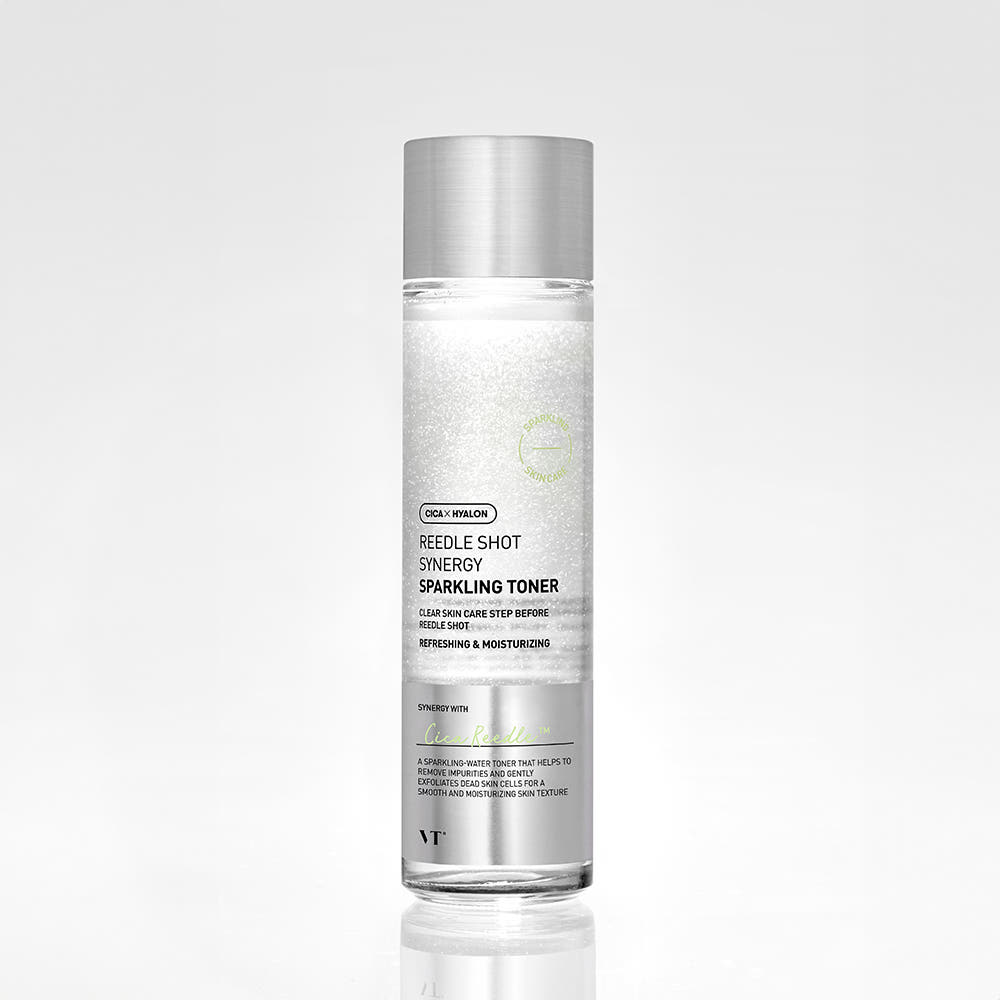 VT Cosmetics Reedle Shot Synergy Sparkling Toner 150ml Cica Reedle Bromelain Centella Hyaluronsäure Feuchtigkeitsspendender Porenpflege Toner