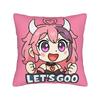Ironmouse Neon Heart Frame With Devil Square Pillow Case Cute Vtuber Girl Cushion Cover Decor Pillowcover For Home 45X45Cm