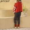 BITCED Autumn/Winter Christmas Collection Older Child's Knitted Sweater with Santa Claus Design Children's Pullover Christmas Jumper