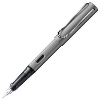 Lamy Graphite Fountain Pen Ergonomic Grip and Black Steel Nib Size EF Lightweight Aluminum Body LAMY T 10 Blue Cartridge Included AL-star - - - -