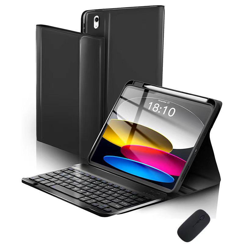 iPad A16 11-inch Protective Case with Wireless Backlit Bluetooth Keyboard & Pen Slot for 10.9 Gen
