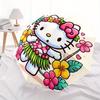 1pc Hawaiian Floral Hello Kitty Umbrella with Plastic Handle,Suitable for All Seasons Home Travel Outdoor UmbrellaSanlio073