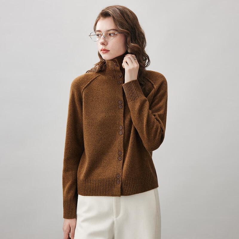 Komong Boka Women's Thickened High-Neck Wool Cardigan