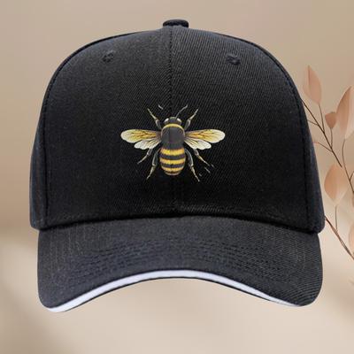 Bee Graphic Baseball Cap Polyester Adjustable Outdoor Sport Adult Unisex Baseball Hat